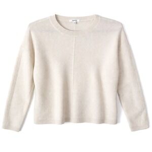 Splendid Size Small Cream Knit Crew Neck‎ L/S Sweater Hi Lo Hem Tunic